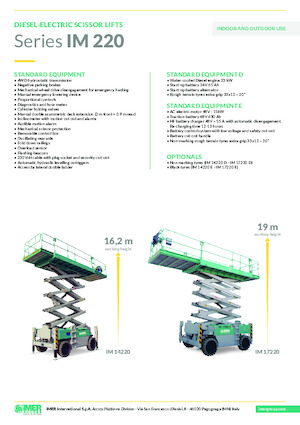 Piattaforme aeree verticali a pantografo su ruote Imer IM 14220 D