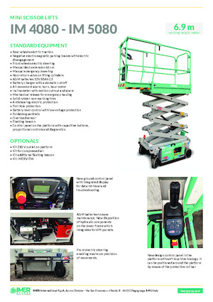 Piattaforme aeree verticali a pantografo su ruote Imer IM 4080 UL