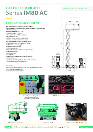 Piattaforme aeree verticali a pantografo su ruote Imer IM 5980 AC