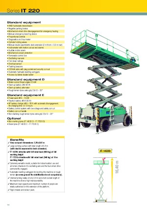 Piattaforme aeree verticali a pantografo su ruote Iteco IT 14220 E