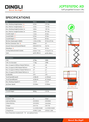 Piattaforme aeree verticali a pantografo su ruote Dingli JCPT0707DC-XD