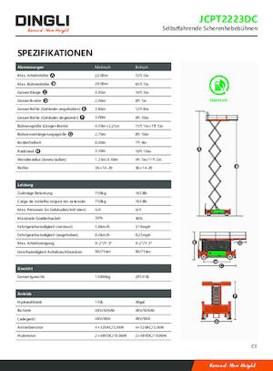 Piattaforme aeree verticali a pantografo su ruote Dingli JCPT2223DC