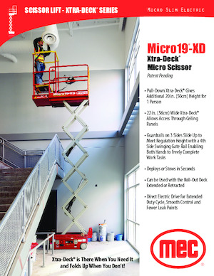 Piattaforme aeree verticali a pantografo su ruote MEC Micro 19-XD