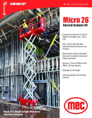 Piattaforme aeree verticali a pantografo su ruote MEC Micro 26