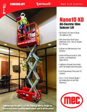 Piattaforme aeree verticali a pantografo su ruote MEC NANO10®-XD