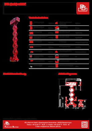 Piattaforme aeree verticali a pantografo su ruote PB PB S120-12EZ
