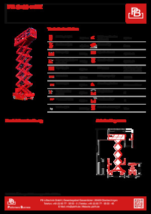 Piattaforme aeree verticali a pantografo su ruote PB PB S160-14EZ
