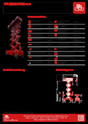 Piattaforme aeree verticali a pantografo su ruote PB PB S320-24DS 4×4