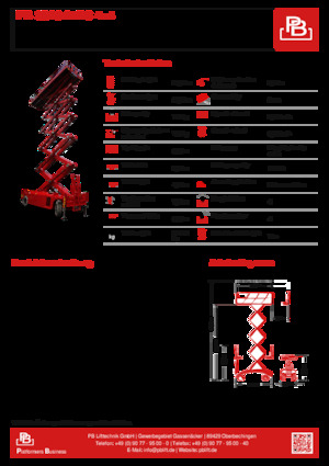 Piattaforme aeree verticali a pantografo su ruote PB PB S320-24DS 4×4