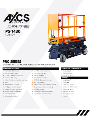 Piattaforme aeree verticali a pantografo su ruote AXCS PS-1430