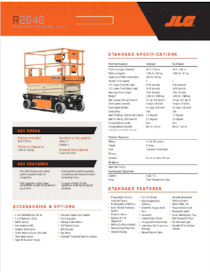 Piattaforme aeree verticali a pantografo su ruote JLG R2646