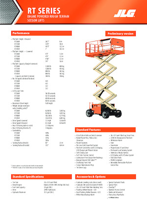 Piattaforme aeree verticali a pantografo su ruote JLG RT4769