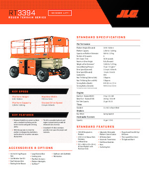 Piattaforme aeree verticali a pantografo su ruote JLG RT3394