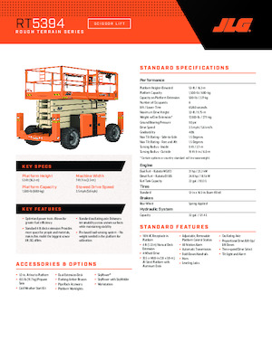 Piattaforme aeree verticali a pantografo su ruote JLG RT5394