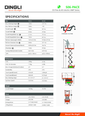 Piattaforme aeree verticali a pantografo su ruote Dingli S06-PACE