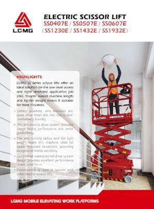 Piattaforme aeree verticali a pantografo su ruote LGMG  SS1230E