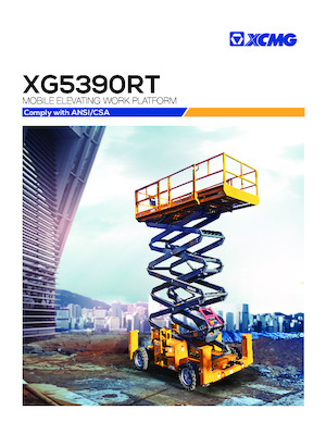 Piattaforme aeree verticali a pantografo su ruote XCMG XG5390RT 