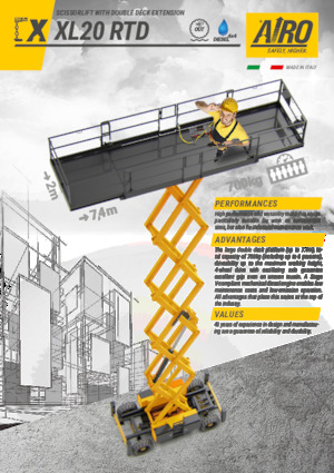 Piattaforme aeree verticali a pantografo su ruote AIRO XL20 RTD