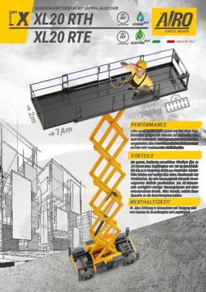 Piattaforme aeree verticali a pantografo su ruote AIRO XL20 RTE