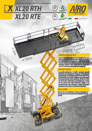 Piattaforme aeree verticali a pantografo su ruote AIRO XL20 RTE