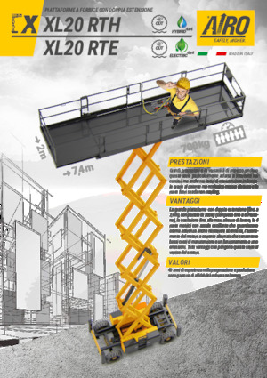 Piattaforme aeree verticali a pantografo su ruote AIRO XL20 RTE
