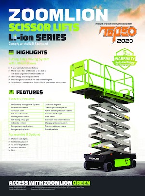 Piattaforme aeree verticali a pantografo su ruote Zoomlion ZS1012HD-Li