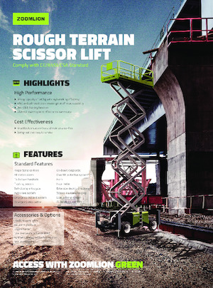 Piattaforme aeree verticali a pantografo su ruote Zoomlion ZS1623RT