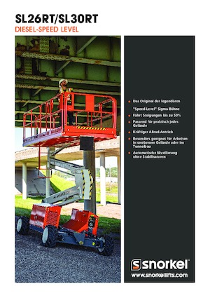 Piattaforme aeree verticali a pantografo su ruote Snorkel SL26RT