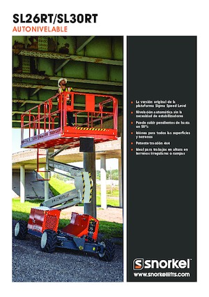 Piattaforme aeree verticali a pantografo su ruote Snorkel SL26RT