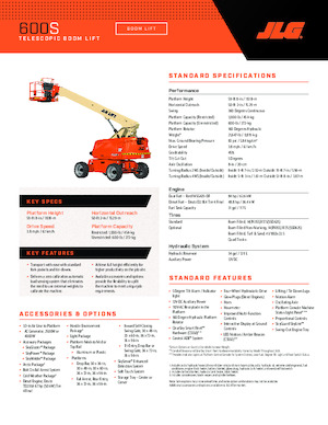 Piattaforme aeree telescopiche gommate JLG 600S