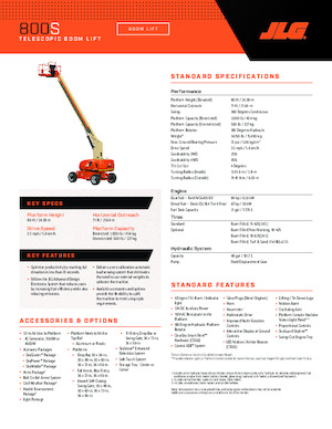 Piattaforme aeree telescopiche gommate JLG 800S