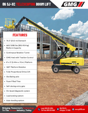 Piattaforme aeree telescopiche gommate GMG 86 SJ-XC