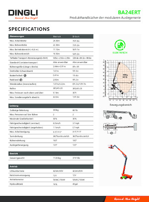 Piattaforme aeree telescopiche gommate Dingli BA24ERT