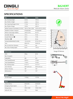 Piattaforme aeree telescopiche gommate Dingli BA24ERT