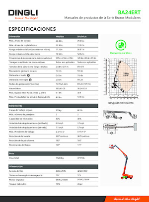 Piattaforme aeree telescopiche gommate Dingli BA24ERT