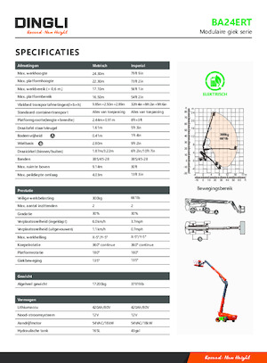 Piattaforme aeree telescopiche gommate Dingli BA24ERT