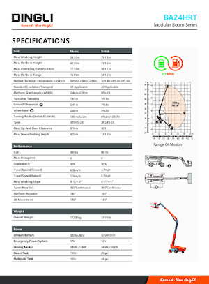 Piattaforme aeree telescopiche gommate Dingli BA24HRT