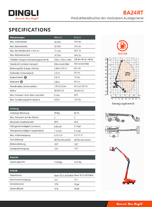 Piattaforme aeree telescopiche gommate Dingli BA24RT