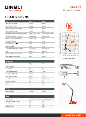 Piattaforme aeree telescopiche gommate Dingli BA24RT