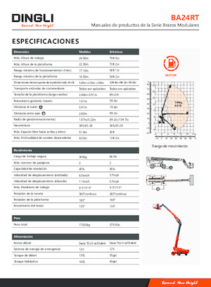 Piattaforme aeree telescopiche gommate Dingli BA24RT