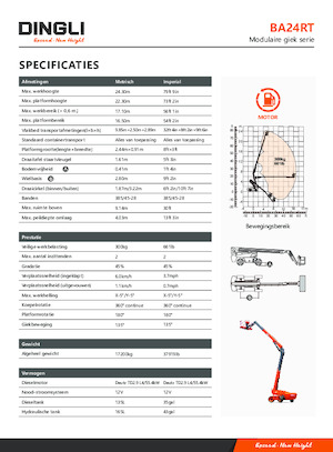 Piattaforme aeree telescopiche gommate Dingli BA24RT