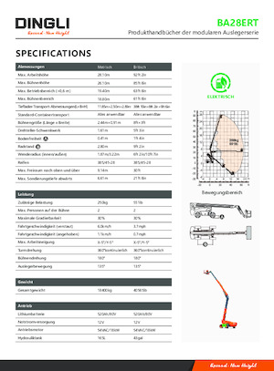 Piattaforme aeree telescopiche gommate Dingli BA28ERT
