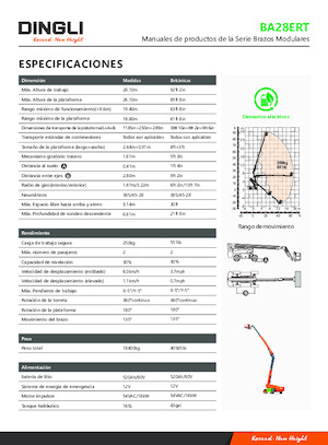 Piattaforme aeree telescopiche gommate Dingli BA28ERT