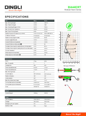 Piattaforme aeree telescopiche gommate Dingli BA44ERT