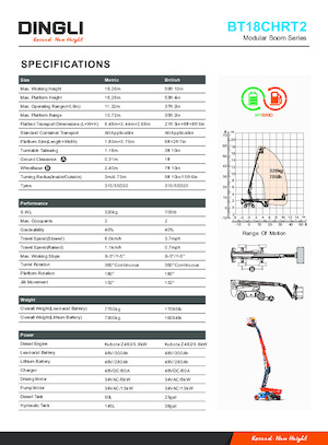 Piattaforme aeree telescopiche gommate Dingli BT18CHRT2