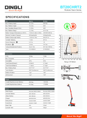 Piattaforme aeree telescopiche gommate Dingli BT20CHRT2