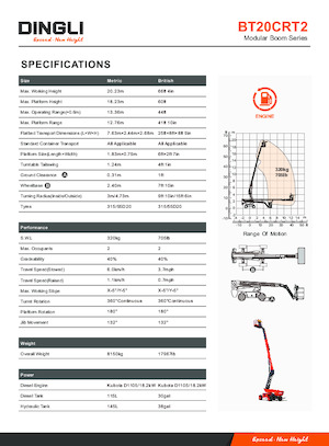Piattaforme aeree telescopiche gommate Dingli BT20CRT2