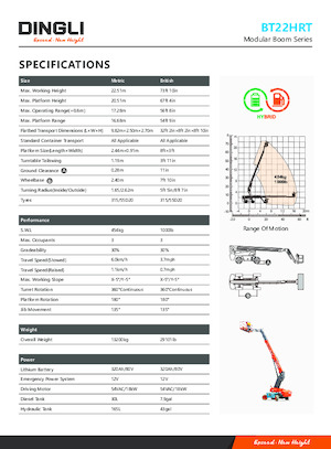 Piattaforme aeree telescopiche gommate Dingli BT22HRT