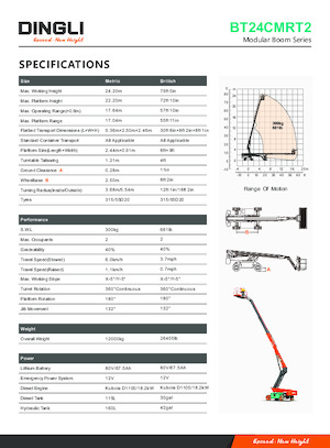 Piattaforme aeree telescopiche gommate Dingli BT24CMRT2