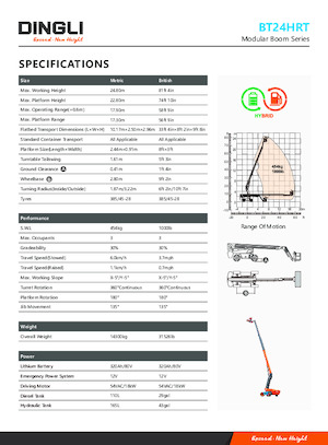 Piattaforme aeree telescopiche gommate Dingli BT24HRT